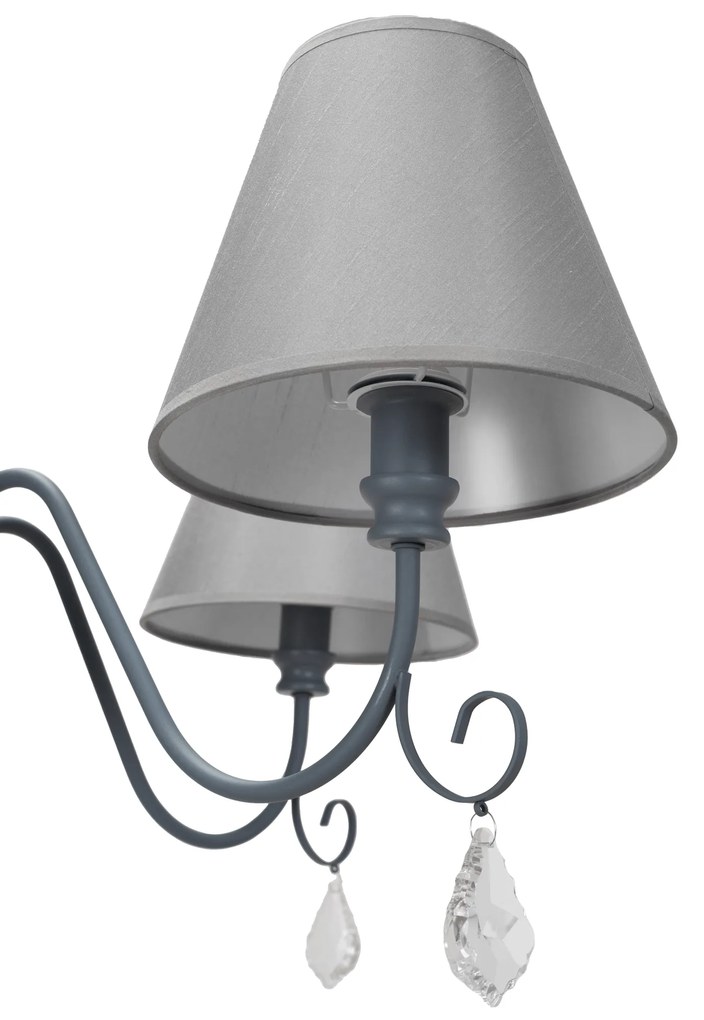 Toolight, závesná Vintage lampa 4xE14 APP991-4CP, šedá-strieborná, OSW-05555