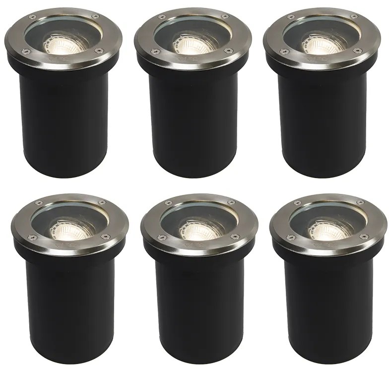 Sada 6 inteligentných vonkajších bodových svetiel nastaviteľných vrátane Wifi GU10 - Delux