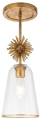 Quoizel STARING-MP-DG-CLEAR-Luster STARING 1xE27/40W/230V pr. 18,4 cm zlatá/číra