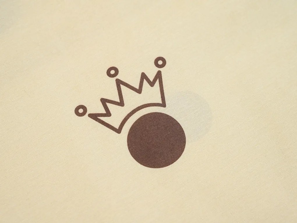 Bavlnené obliečky CROWN LOVE FOR béžové Rozmer obliečky: 2 ks 70 x 90 cm | 200 x 220 cm