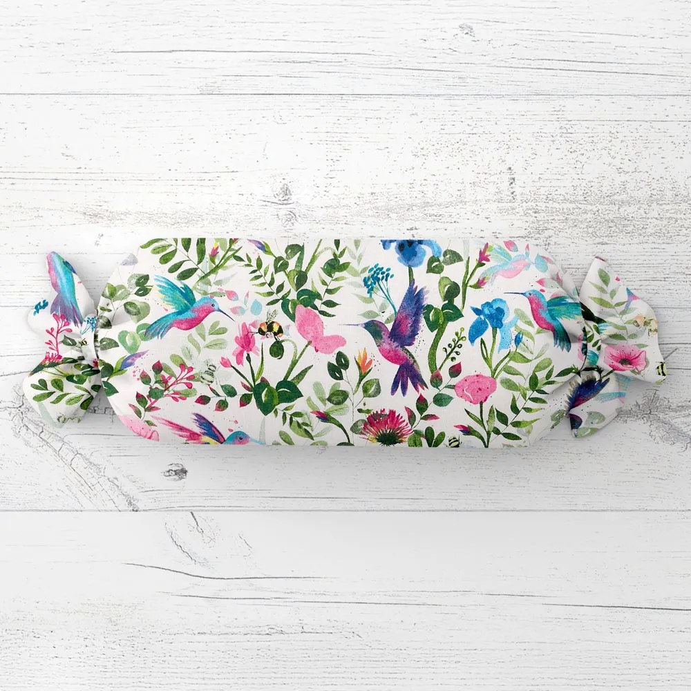 Biante Vankúš valec bonbon Sandra SA-495 Dúhové kolibríky medzi kvetmi 15x80 cm