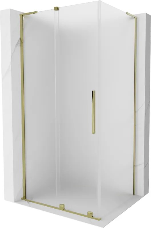 Mexen Velar L, sprchový kút s posuvnými dverami 90 x 85 cm, 8mm sklo námraza, zlatá lesklá, 871-090-085-33-50