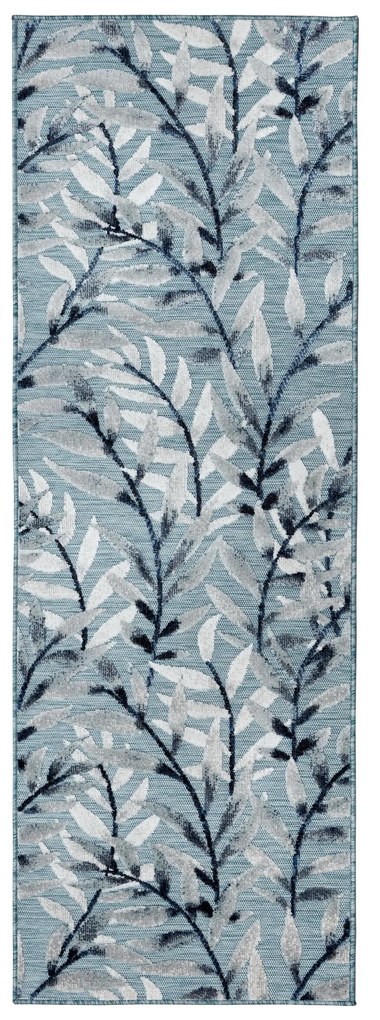 Behúň Plaza Willow Blue – na von aj na doma, 80x230, modrá, chodba / predsieň, Flair Rugs