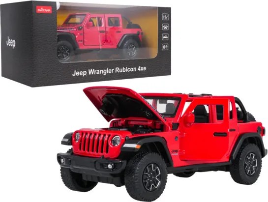 Model auta Jeep Wrangler Rubicon 1:32 RASTAR červené
