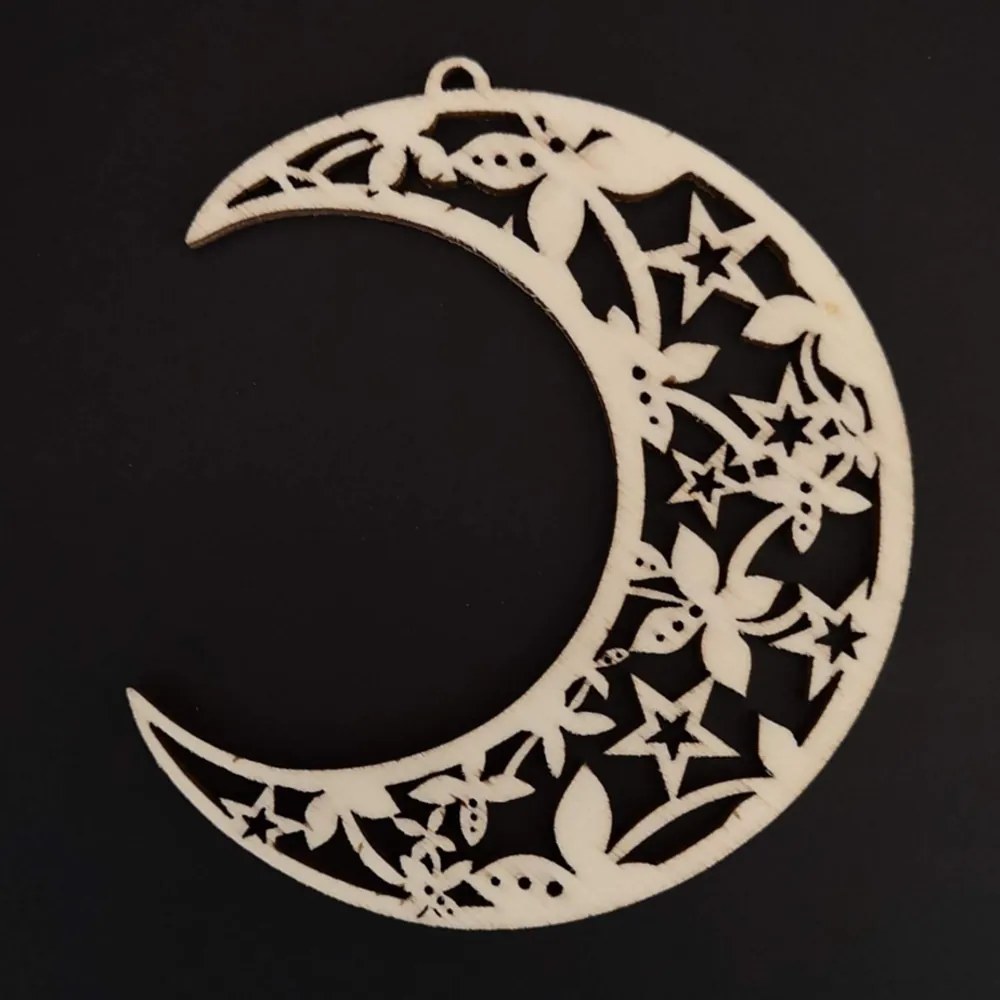 AMADEA Drevená ozdoba mesiac 8 cm