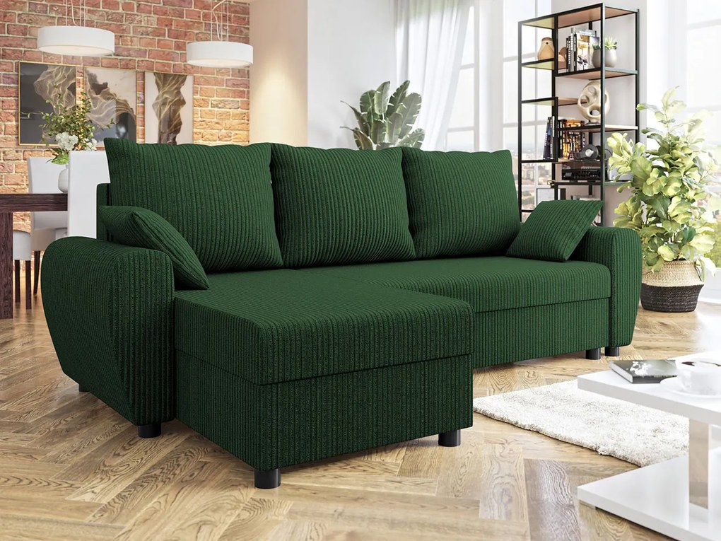 Moderná rohová sedačka Diora, zelená Poso