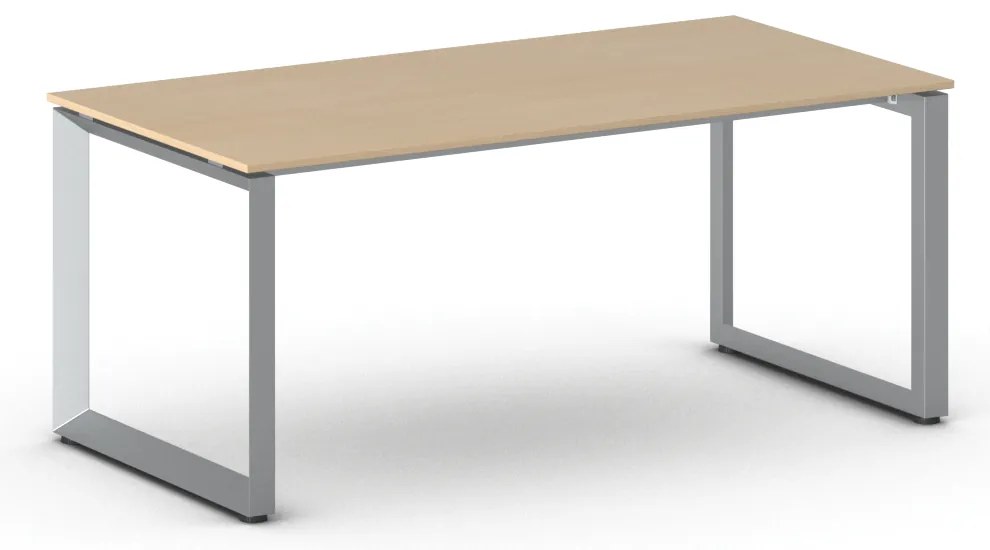 Kancelársky stôl PRIMO INSPIRE, 180x90 cm, sivostrieborná podnož, buk