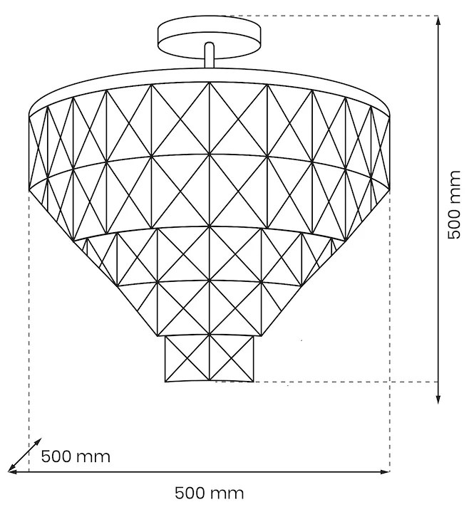 Luster Chelsea II, 1x krištáľové tienidlo, (fi 50cm), ch