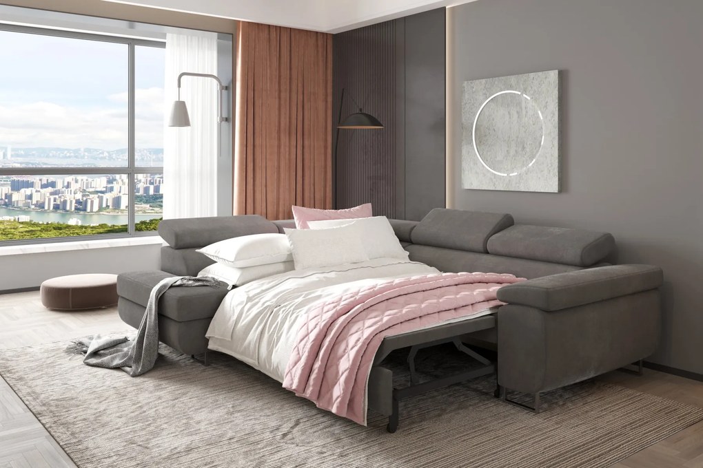 ROHOVÁ SEDAČKA NOEL 275 x 202 cm PRAVÁ - ĽAVÁ OMEGA 68