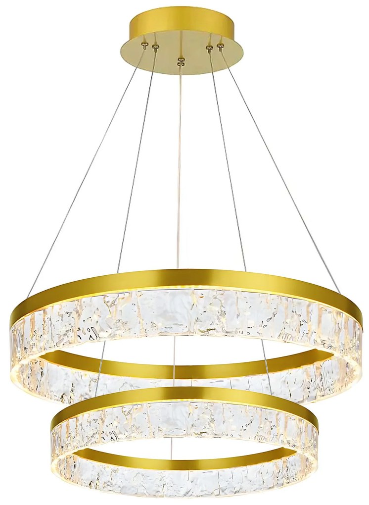 Toolight Toolight, LED závesné osvetlenie 60cm, 60W, 3000K, LHJ049-CP2, zlatá, OSW-60028