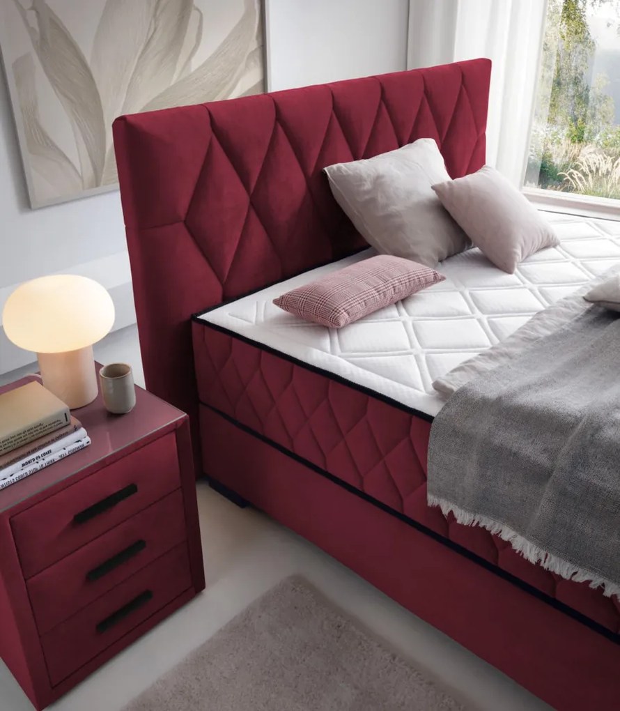 Posteľ Reve 160x200 cm, červená látka