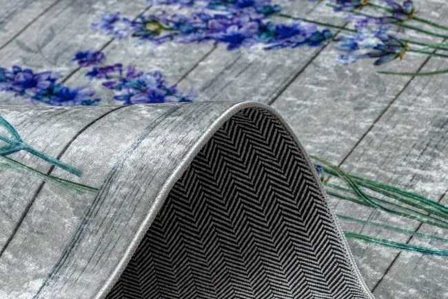 Protišmykový koberec / behúň ANDRE 2716 sivý / fialový