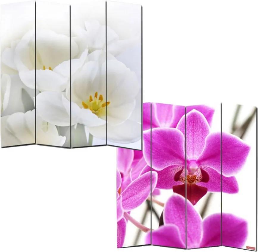Dizajnový paravan WH orchidei 160x180 cm (4-dielny)