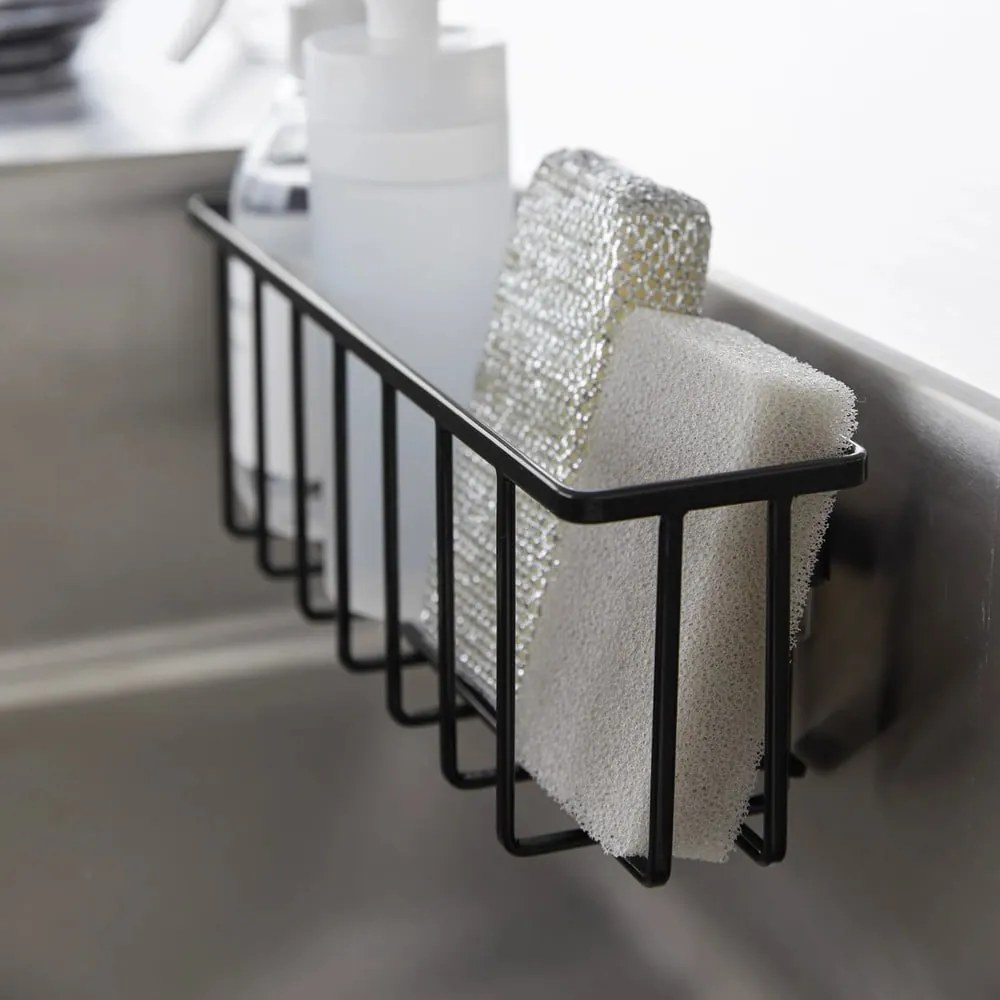 Čierny kovový stojan na umývacie prostriedky bez vŕtania Film Hook – YAMAZAKI