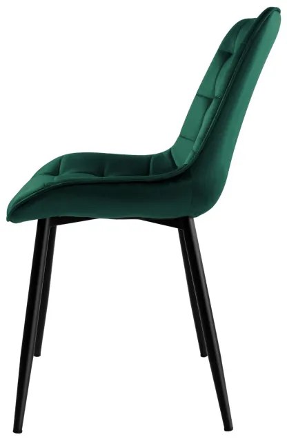Jedálenská stolička NORMAN zamatová, tmavozelená