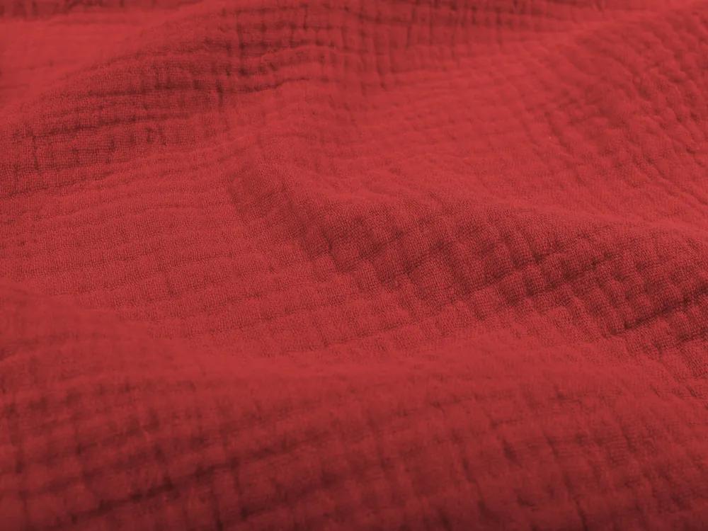 Biante Detské mušelínové posteľné obliečky do postieľky Nature MSN-006 Červené Do postieľky 100x135 a 40x60 cm