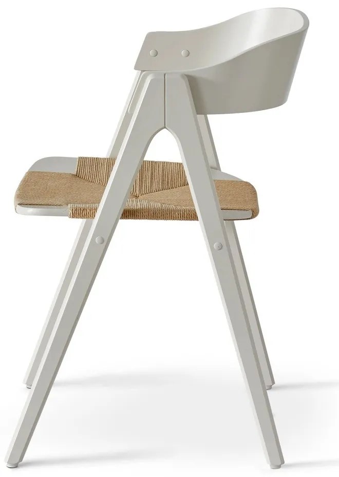 Béžová jedálenská stolička z bukového dreva s ratanovým sedákom Findahl by Hammel Mette