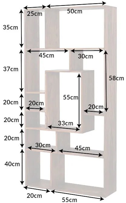 Policový regál Makassar II 180cm Sheesham