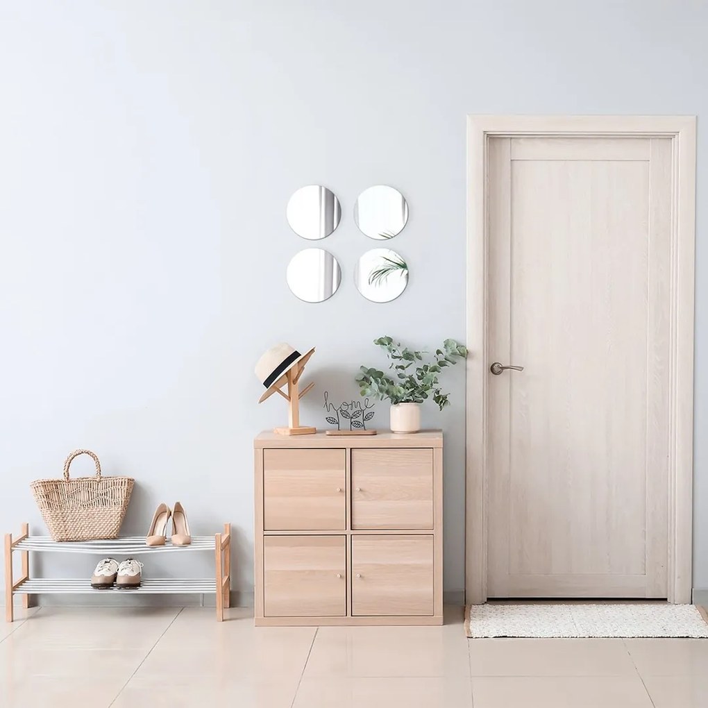 TENDANCE Zrkadlo Levi, strieborné, sada 4ks