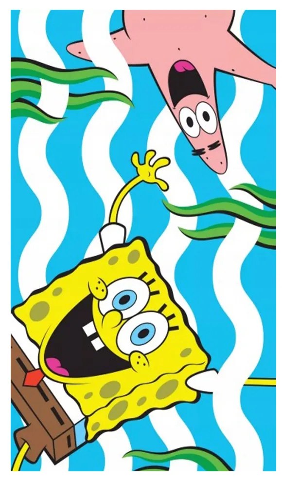 DETSKÝ BAVLNENÝ UTERÁK SPONGEBOB 30X50 CM VZOROVANÝ