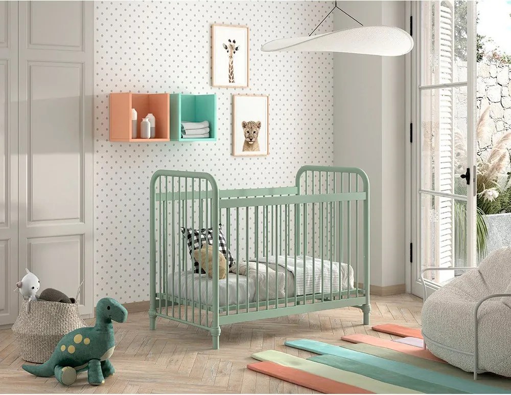 Zelená kovová postieľka 60x120 cm BRONXX – Vipack