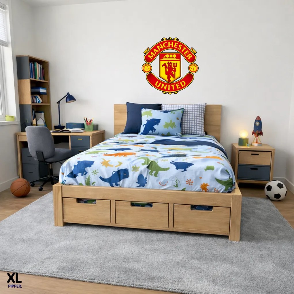 100x100cm Logo Manchester United FC - textilná nálepka na stenu Veľkosť: 60 cm