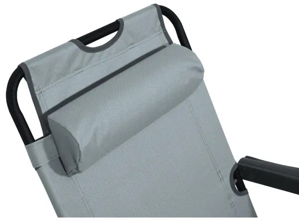 Skladacie polohovateľné kreslo šedá/čierna