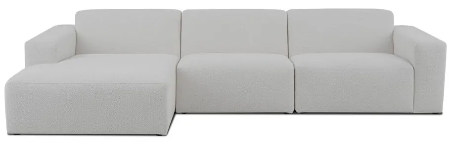 Biela rohová pohovka z textílie buklé (ľavý roh) Roxy – Scandic