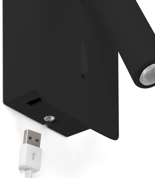 FARO 62116 - LED Nástenné bodové svietidlo SUAU LED/3W/230V USB čierna