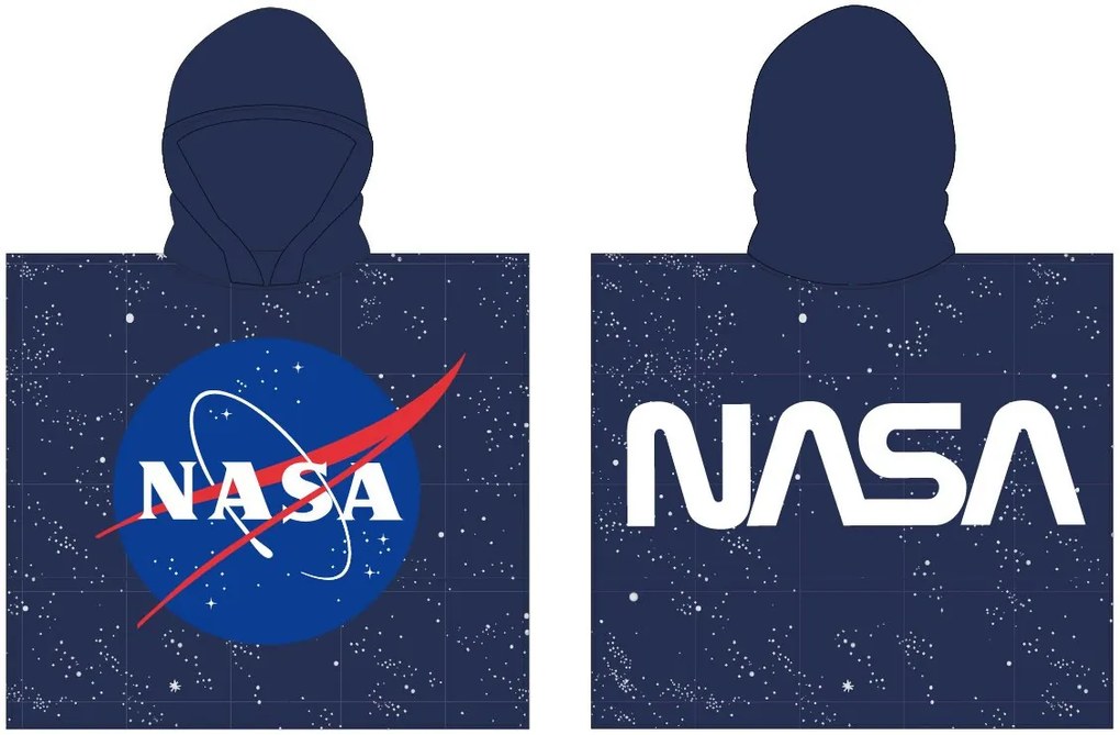 Detské pončo - osuška s kapucňou NASA - 55 x 110 cm