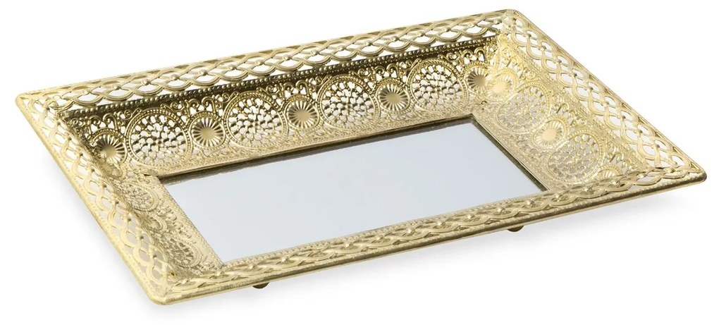 DEKORAČNÝ KOVOVÝ PODNOS GLORI SADA 3 KS 40X30 CM, 35X25 CM, 30X20 CM ZLATÁ