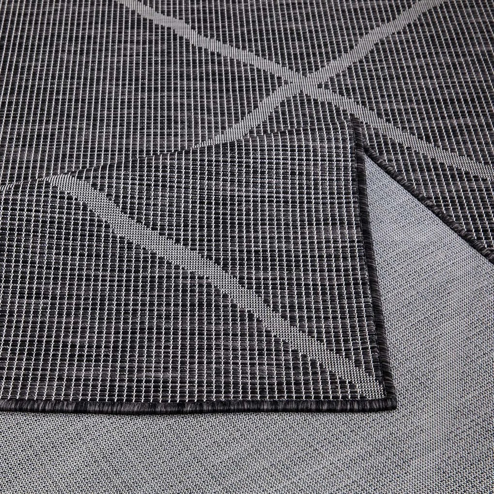 Dekorstudio Šnurkový koberec PALM 3075 - grafitový Rozmer koberca: 60x110cm