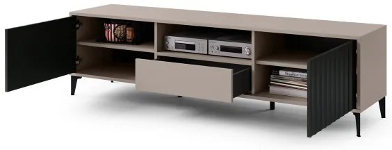 Televízny stolík so zásuvkou RONJA taupe/čierna