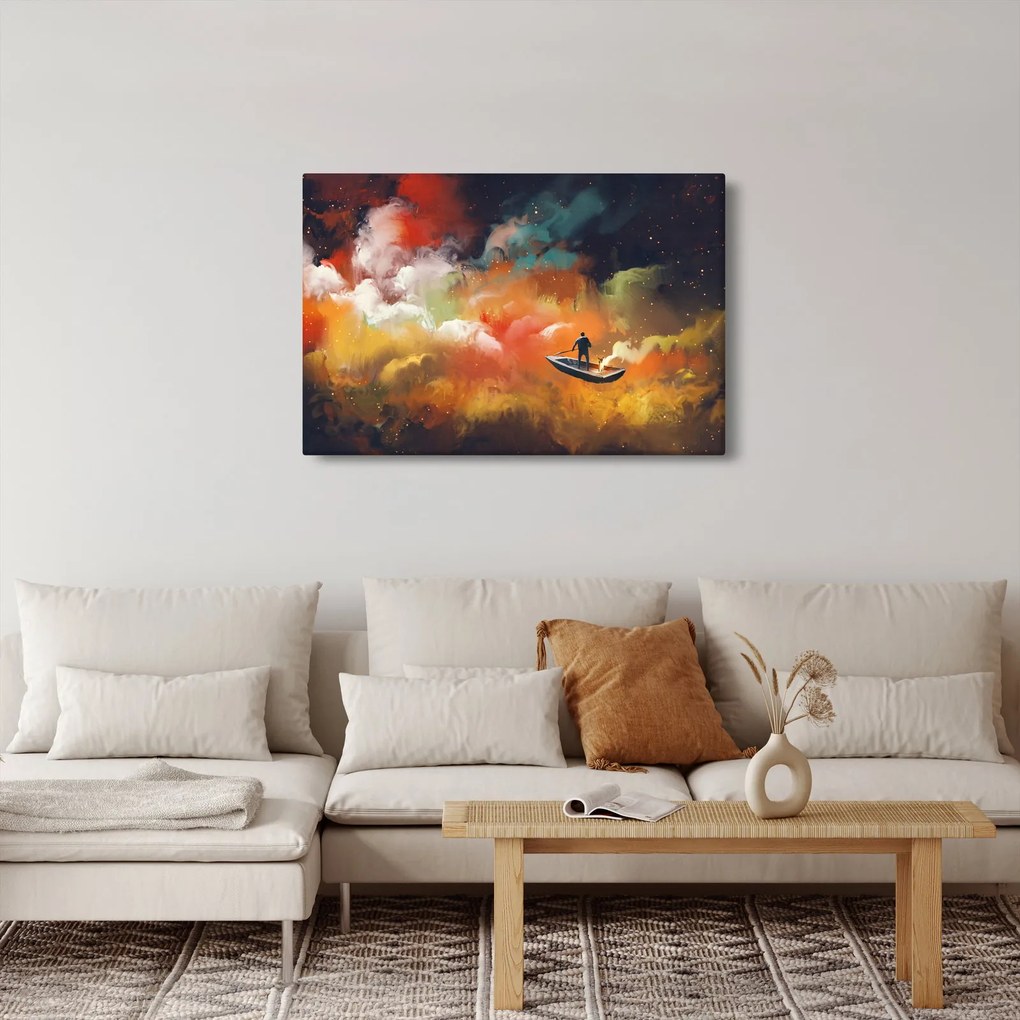 Obraz - Muž plaviace vesmírom (90x60 cm)