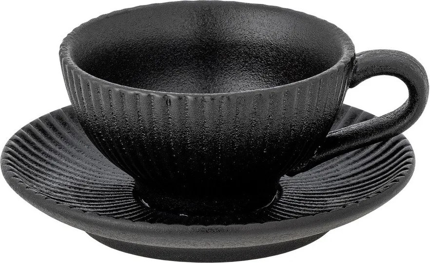 Čierna keramická šálka na cappuccino 200 ml Neri – Bloomingville