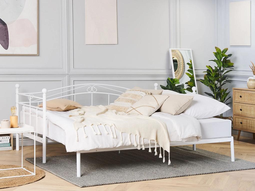 Kovová posteľ 90 x 200 cm biela TULLE Beliani