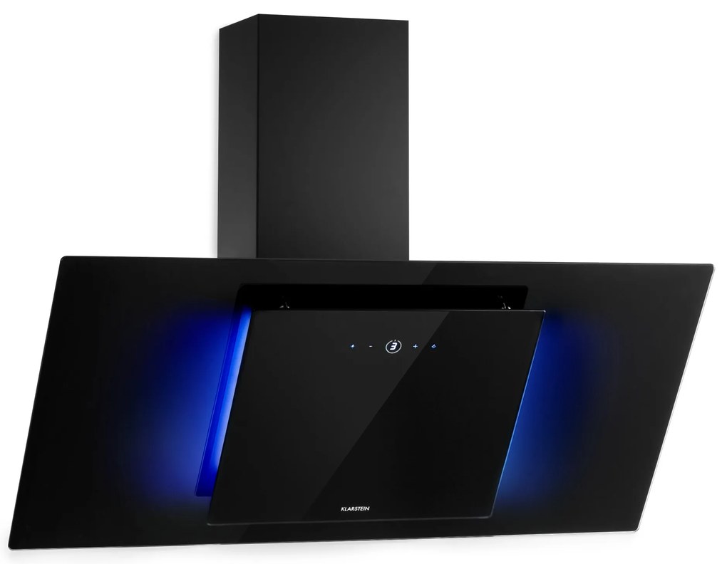 Klarstein Eleonora 90, digestor, 90 cm, nastenný, 426 m³/h, dotykový panel, LED, A++, čierny