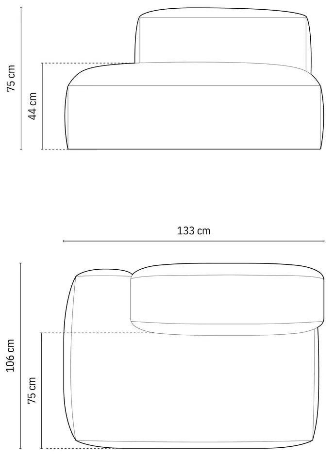 Tmavomodrý modul pohovky (ľavý roh) Martina – Micadoni Home