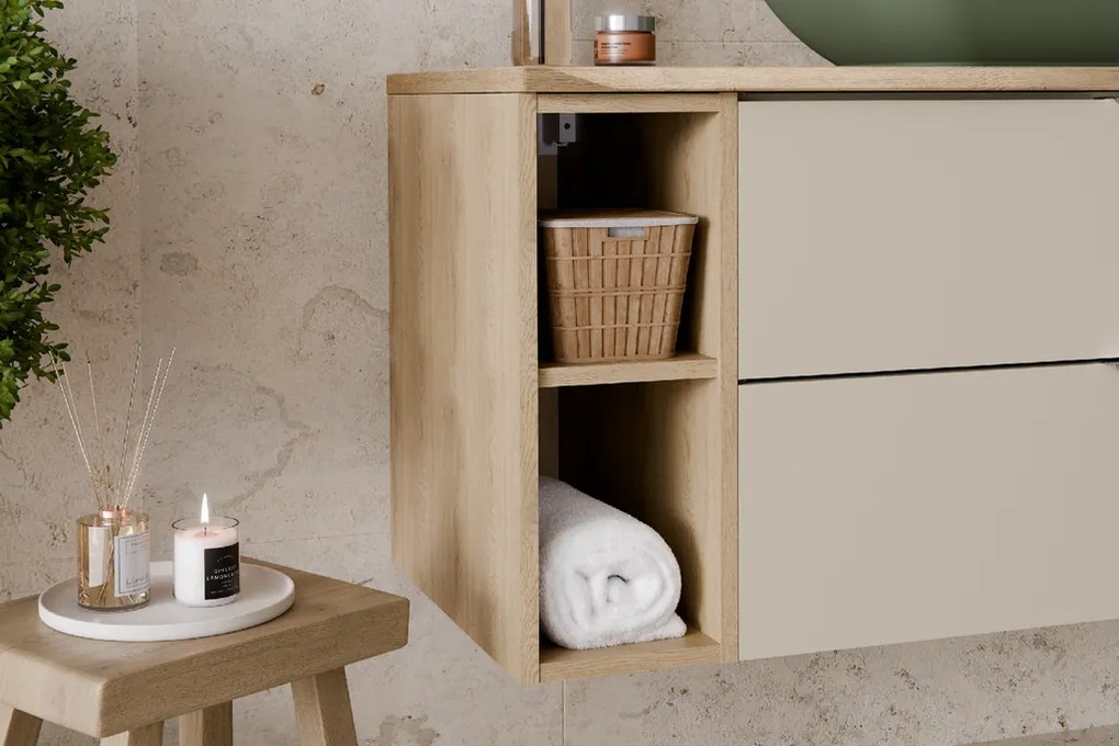 Comad Kúpeľňová skrinka pod doskové umývadlo set Aster White 120 biela/dub cremona