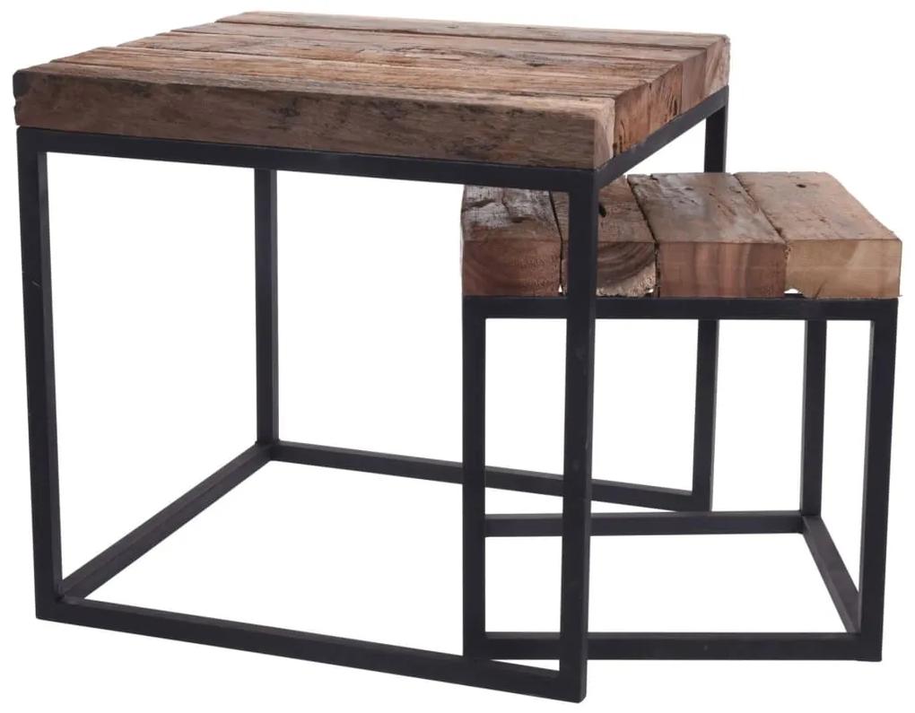 H&S Collection Ambiance Sada príručných stolíkov 2 ks tíkové drevo
