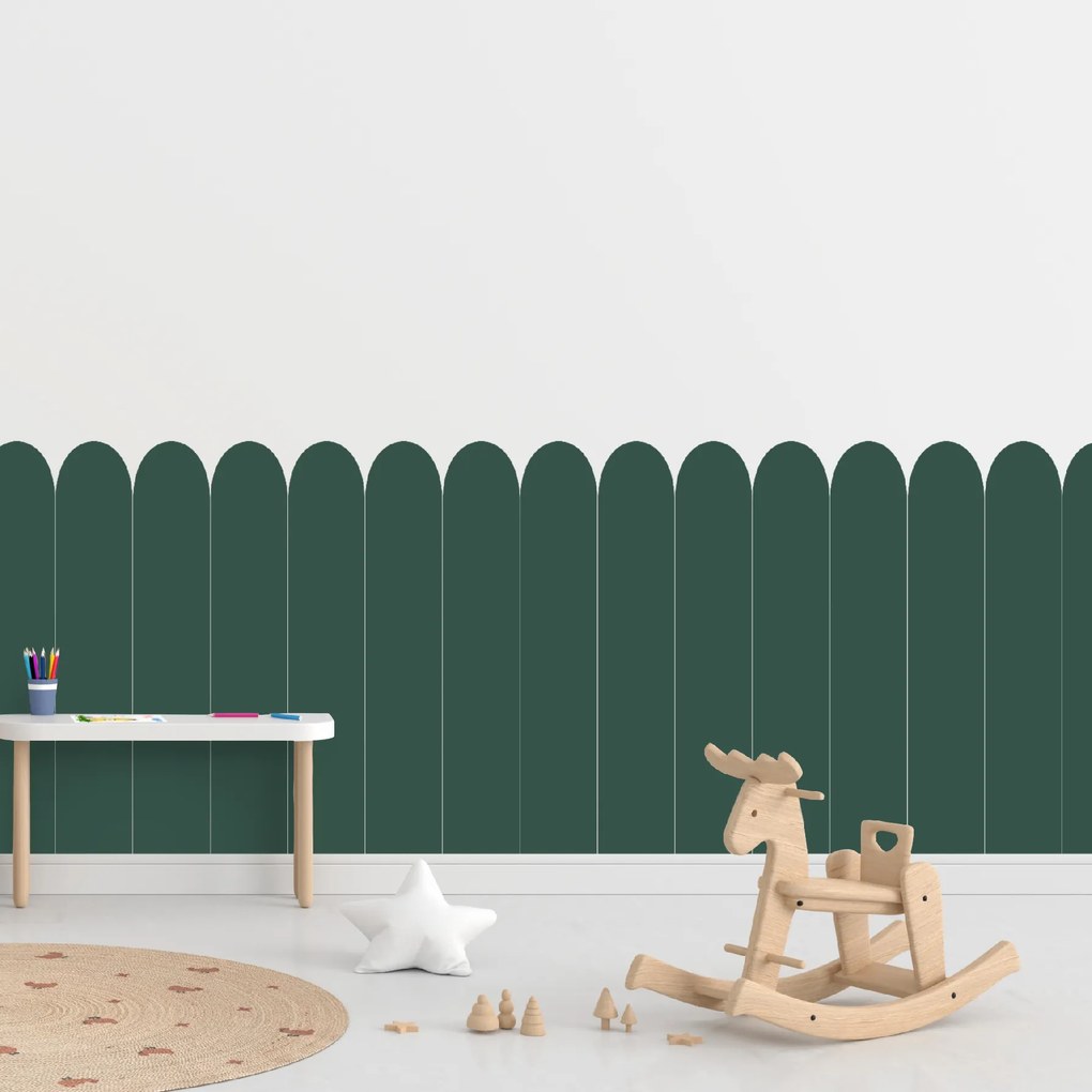 PIPPER. Textilná samolepiaca tapeta - Oblúk - Zelená farba Farba: Tmavá, Veľkosť: 100 cm