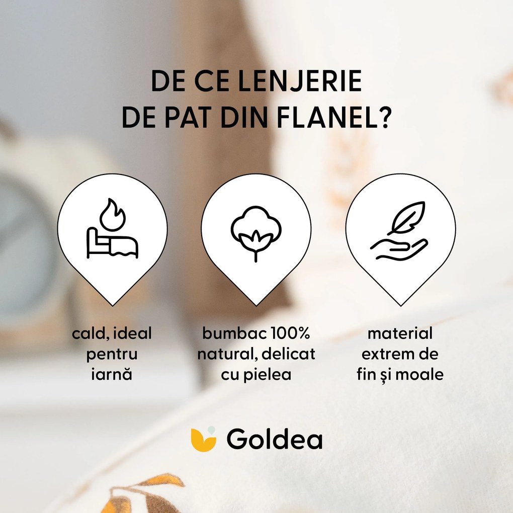 Goldea flanelové posteľné obliečky - jesenné tekvice a lístky 220 x 200 a 2ks 70 x 90 cm