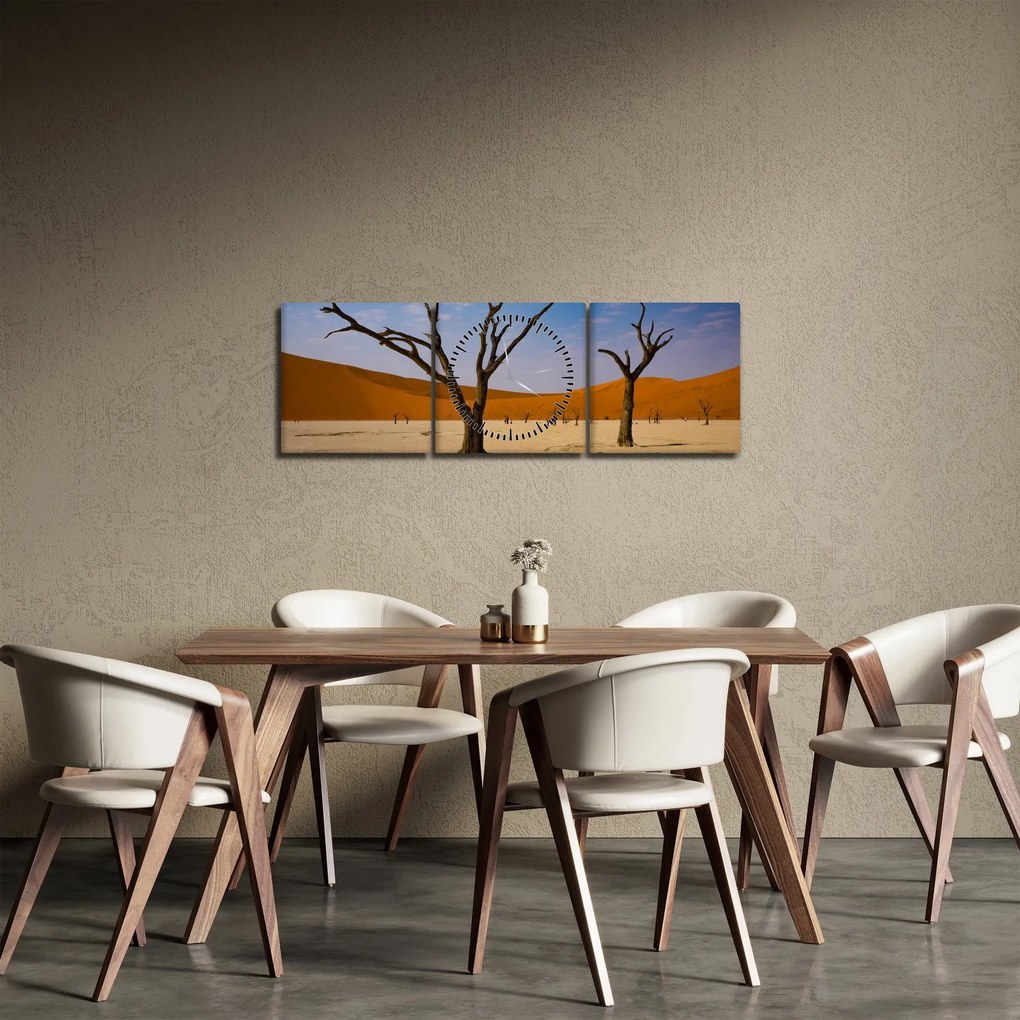 Obraz - Údolie smrti (s hodinami) (90x30 cm)