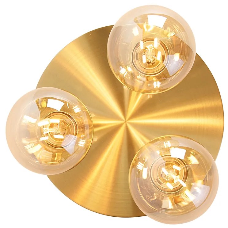 Inteligentné stropné svietidlo zlaté okrúhle vrátane 3 Wifi G95 - Facil