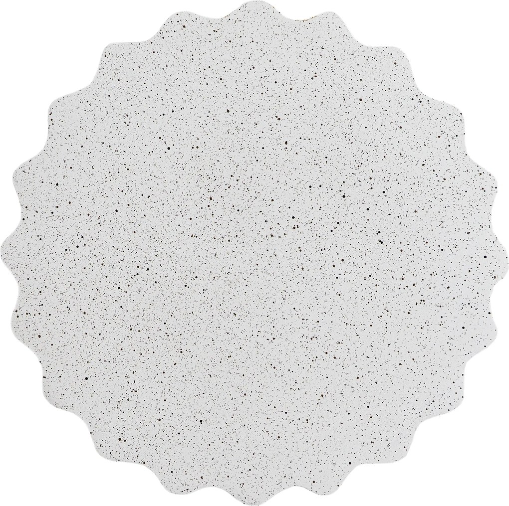 Okrúhly konferenčný stolík Tiaris 41 cm - biele terrazzo