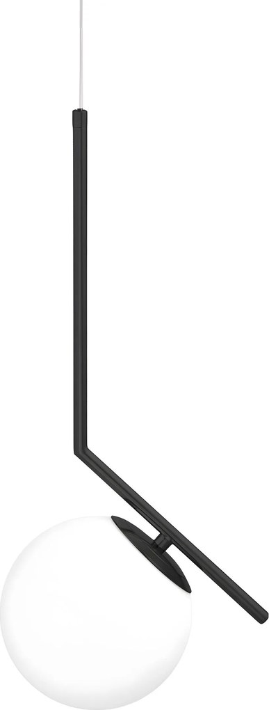 Toolight Toolight, stropná lampa sklenená guľa G107-1W, čierna-biela, OSW-09732