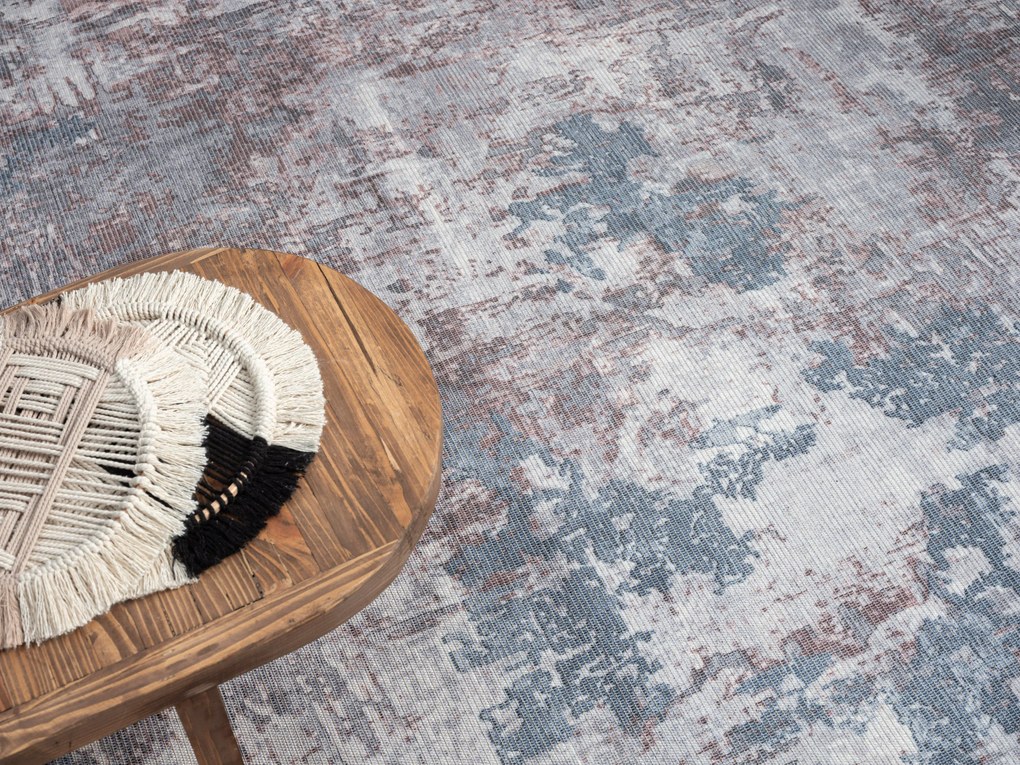 My Flair, Kusový koberec Avery grau/blau/braun – na von aj na doma, 160x230, šedá, chodba / predsieň