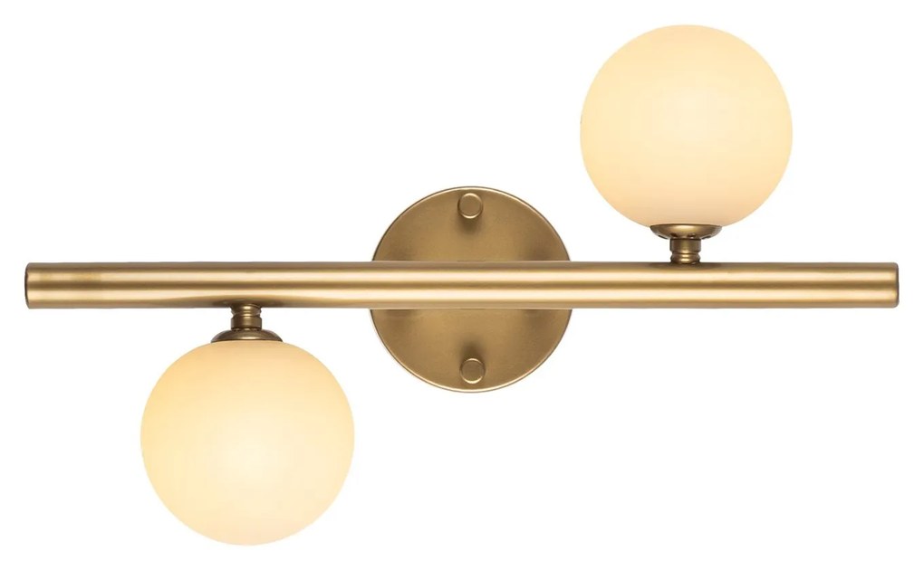 Nástěnná lampa Domino zlatá/mléčné sklo