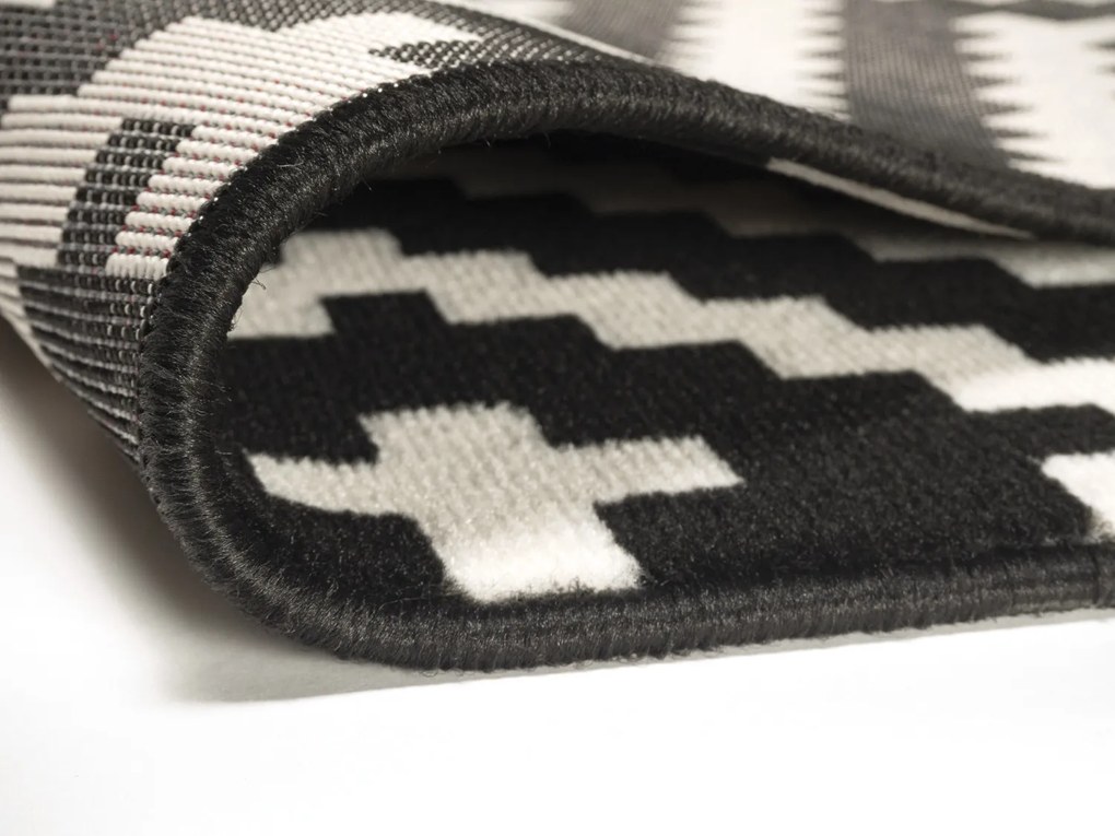 Alfa Carpets, Kusový koberec Gloria new black/cream, 80x150, čiernobiela, chodba / predsieň