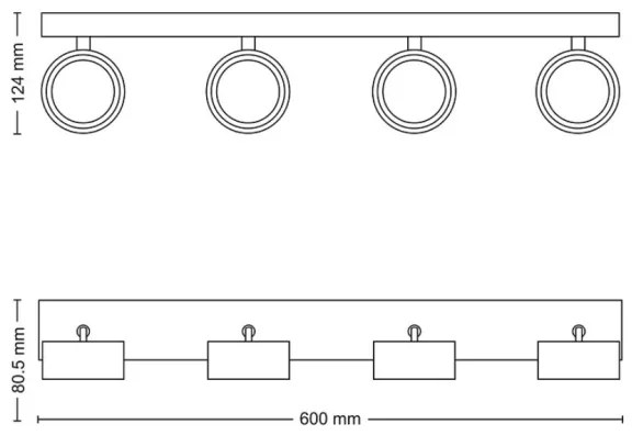 Philips - LED Bodové svietidlo BRACIA 4xLED/5,5W/230V biela